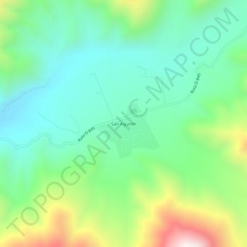 San Agustín topographic map, elevation, terrain