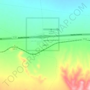 Ludlow topographic map, elevation, terrain