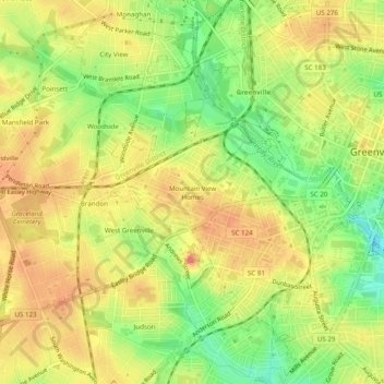 Mountain View Homes topographic map, elevation, terrain