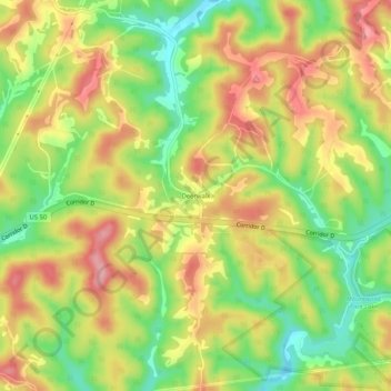 Deerwalk topographic map, elevation, terrain