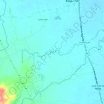 Portic topographic map, elevation, terrain