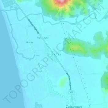 Santa Rita topographic map, elevation, terrain