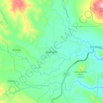 Quesada topographic map, elevation, terrain