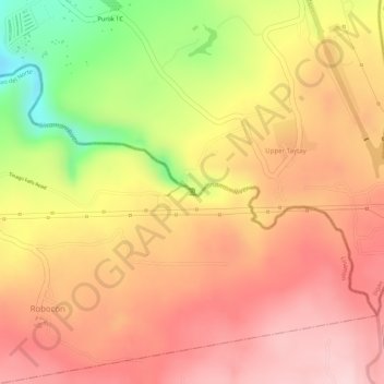 Tinago Falls topographic map, elevation, terrain