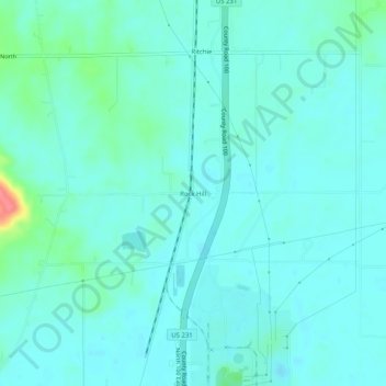 Rock Hill topographic map, elevation, terrain