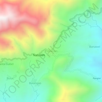 Poblacion topographic map, elevation, terrain