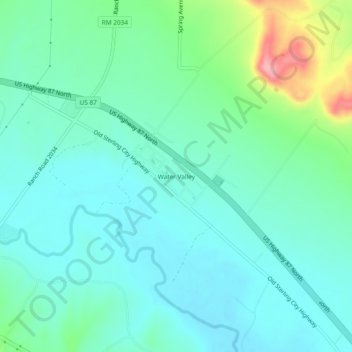 Water Valley topographic map, elevation, terrain