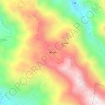 Checan topographic map, elevation, terrain