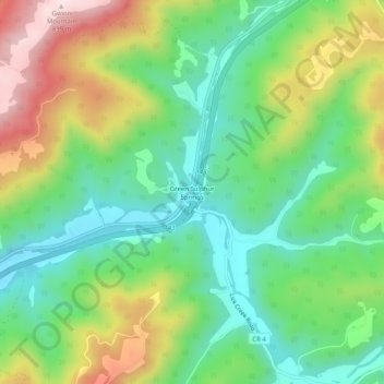 Green Sulphur Springs topographic map, elevation, terrain