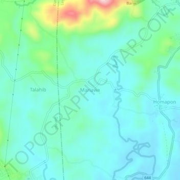 Mariawa topographic map, elevation, terrain