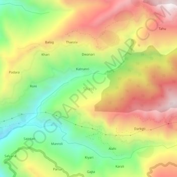 Shast topographic map, elevation, terrain