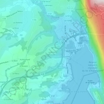 Le Terreau topographic map, elevation, terrain