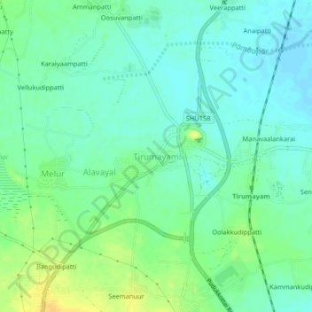 Tirumayam topographic map, elevation, terrain