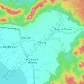 Bubong topographic map, elevation, terrain