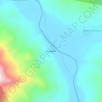 Pucalpillo topographic map, elevation, terrain