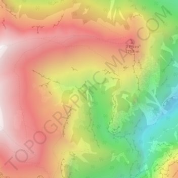 Cascata del Rio topographic map, elevation, terrain