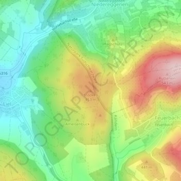 Stocken topographic map, elevation, terrain