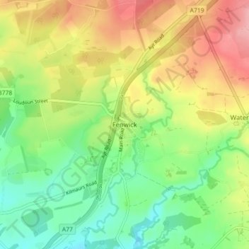 Fenwick topographic map, elevation, terrain