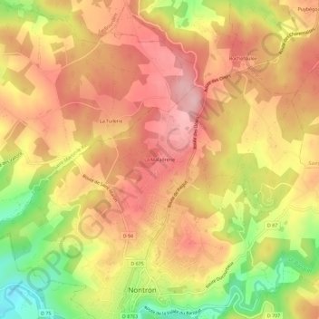 La Maladrerie topographic map, elevation, terrain