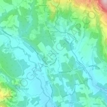 Winzendorf topographic map, elevation, terrain