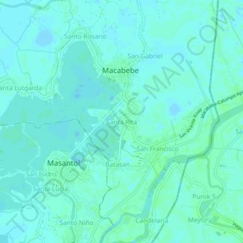 Santa Rita topographic map, elevation, terrain
