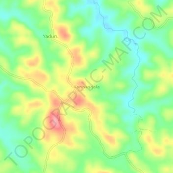 Kannangala topographic map, elevation, terrain