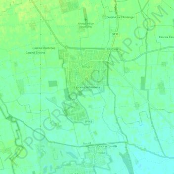 Cascina Confaloniera topographic map, elevation, terrain