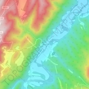 Milam topographic map, elevation, terrain