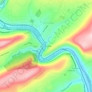 East Jim Thorpe topographic map, elevation, terrain