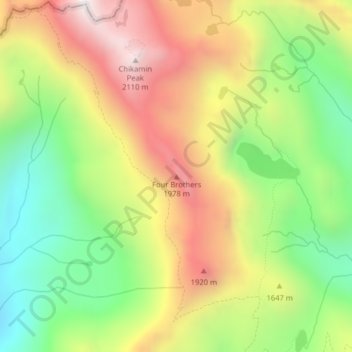 Four Brothers topographic map, elevation, terrain