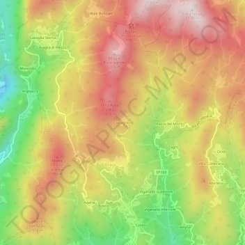 Castagneia topographic map, elevation, terrain
