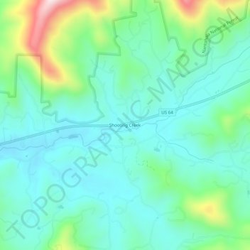 Shooting Creek topographic map, elevation, terrain