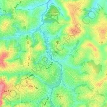 Nkolfoulou I topographic map, elevation, terrain