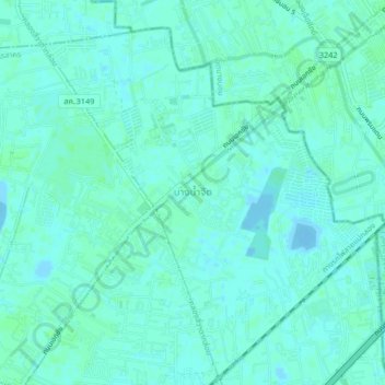 Bang Namchuet topographic map, elevation, terrain