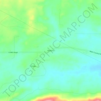 Pickens topographic map, elevation, terrain