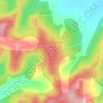 Briggs Hill topographic map, elevation, terrain