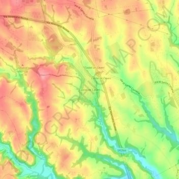 Castel de Ceveri topographic map, elevation, terrain