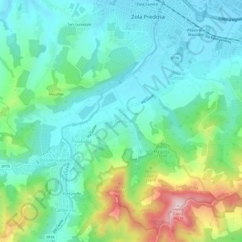 Gessi topographic map, elevation, terrain