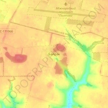 Bairak topographic map, elevation, terrain