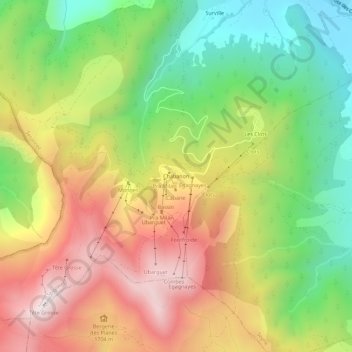 Chabanon topographic map, elevation, terrain