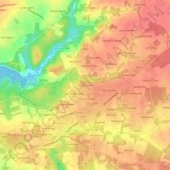 Petites Salles topographic map, elevation, terrain