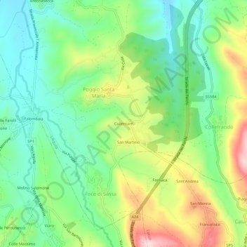 Collemare topographic map, elevation, terrain