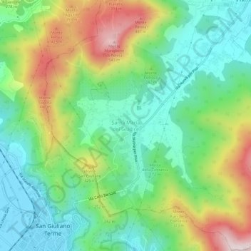 Santa Maria del Giudice topographic map, elevation, terrain