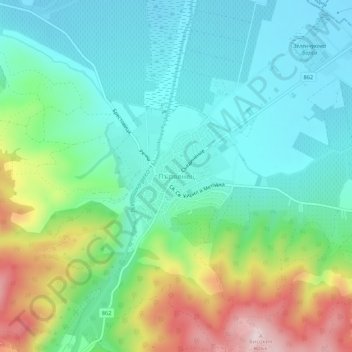 Parvenets topographic map, elevation, terrain