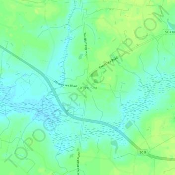 Green Sea topographic map, elevation, terrain
