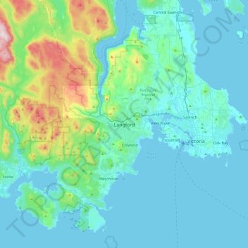 Langford topographic map, elevation, terrain