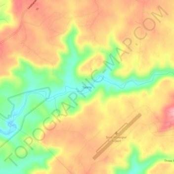 Toomy topographic map, elevation, terrain