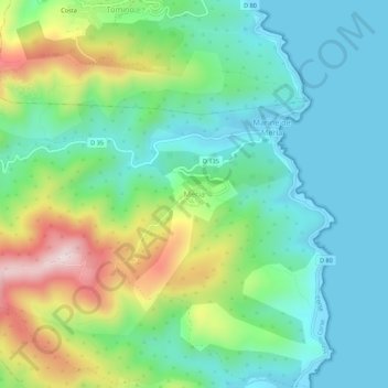 Meria topographic map, elevation, terrain