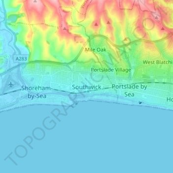 Southwick topographic map, elevation, terrain