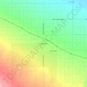 Baldy Mesa topographic map, elevation, terrain